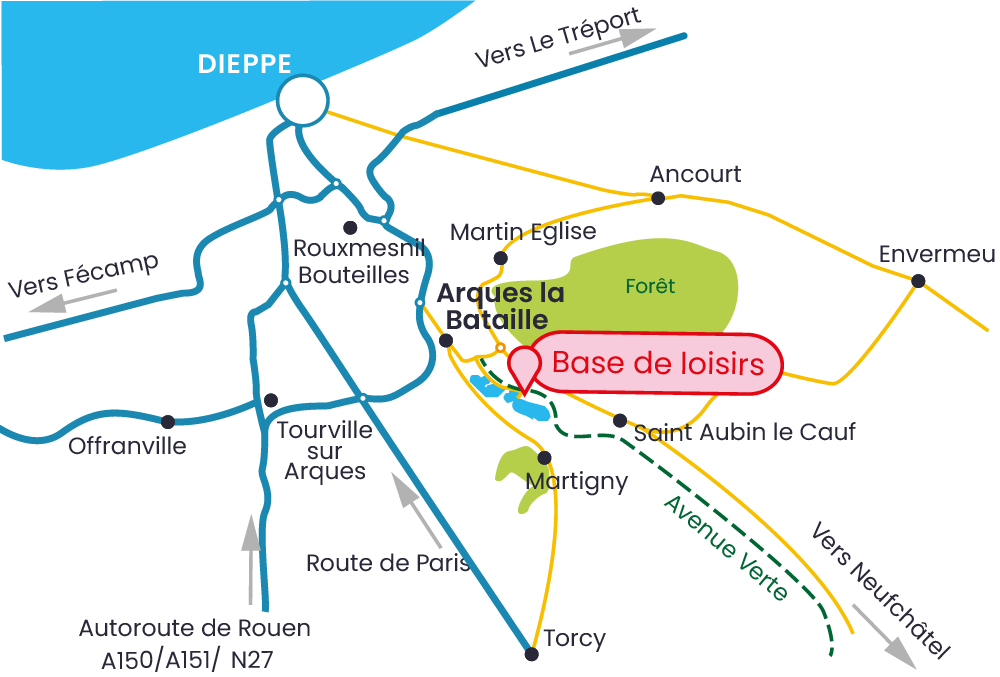 Carte pour venir à la base de loisir de la Varenne